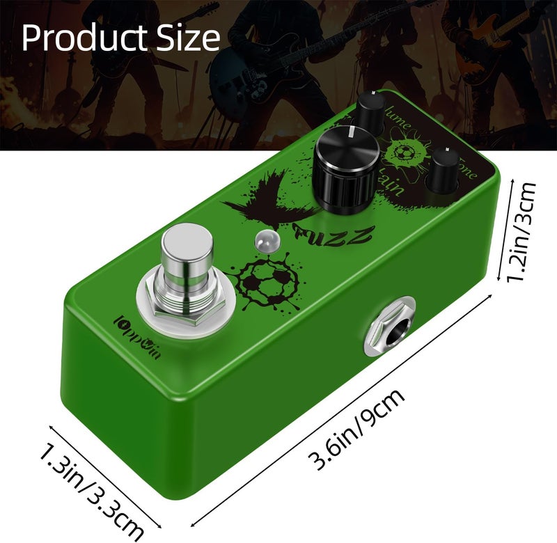IOppWin Fuzz Buff Guitar Effect Pedal - Legendary Sweet Fuzz Tone, Metal Enclosure, True Bypass, Mini Size (DC 9V) - Image 2